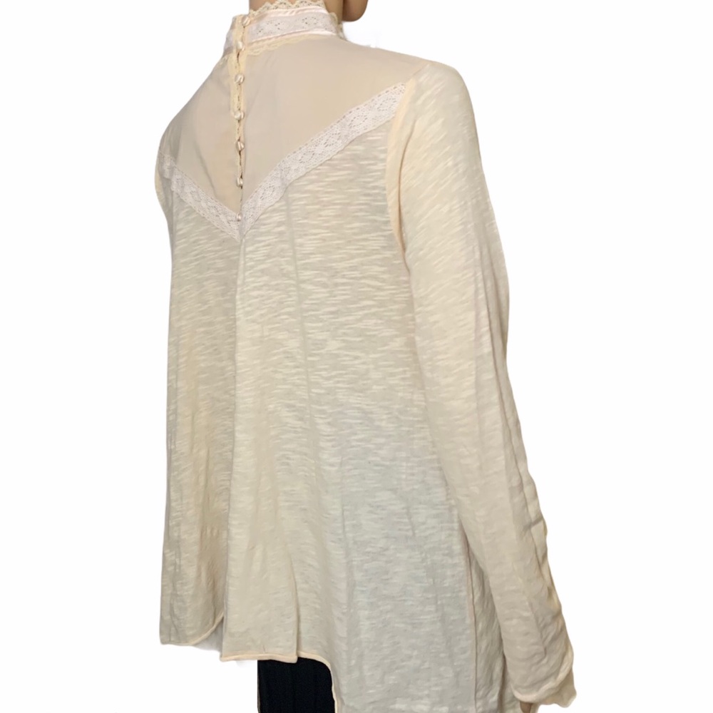Free People collared long sleeve blouse, size S - Picture 3 of 4